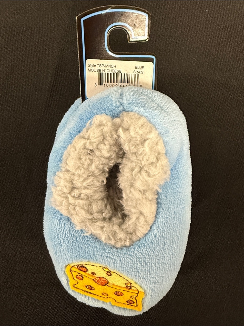 Snoozies! Toddler Blue Fleece Slippers with Mouse Embroidery - Size 5/6 - Picture 4 of 5